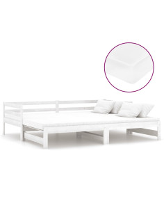 Dormeuse Estraibile 2x(90x200) cm Nera in Massello di Pino 2