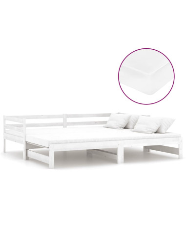 Dormeuse Estraibile 2x(90x200) cm Nera in Massello di Pino