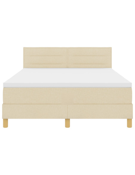 Letto a Box Spring con materasso panna 140x200 cm tessuto