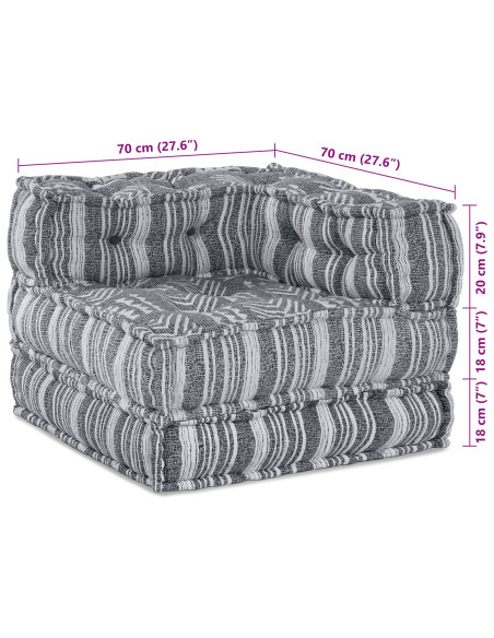 Pouff Modulari  Grigio 70x70x54 in Tessuto