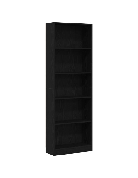 Libreria Rovere Nero 60 x 24 x 176 cm Legno multistrato