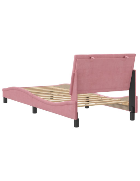 Giroletto con Testiera Rosa 80x200 cm in Velluto
