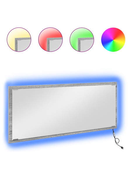 Specchio Grigio Sonoma 90 x 8,5 x 37 cm Legno multistrato