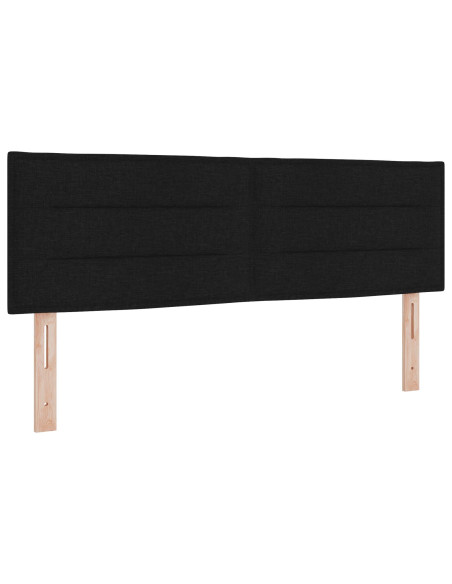 Letto a Molle con Materasso Nero 140x200 cm Tessuto