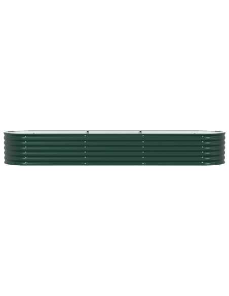 Letto da Giardino Rialzato Verde 320x80x44 cm in Acciaio Galvanizzato