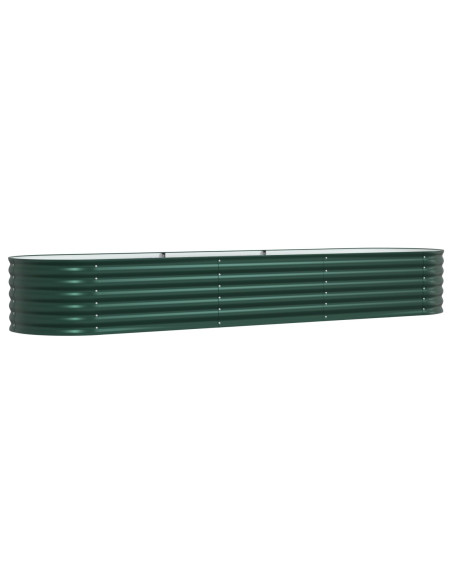 Letto da Giardino Rialzato Verde 320x80x44 cm in Acciaio Galvanizzato