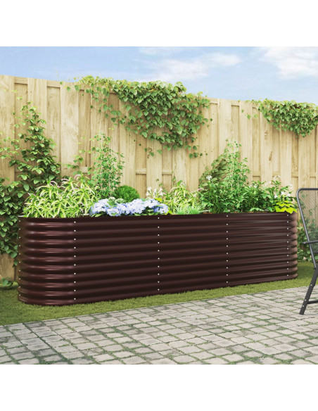 lettiera da giardino  marrone 320x80x81 cm in acciaio zincato