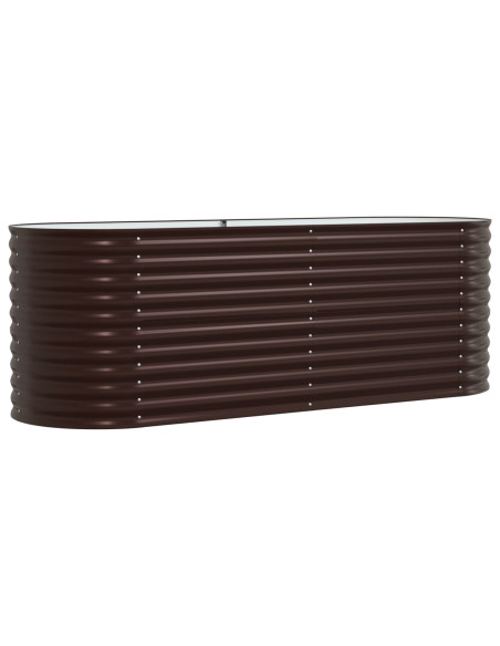 Letto da Giardino Rialzato  Marrone 240x80x81 cm in Acciaio Zincato