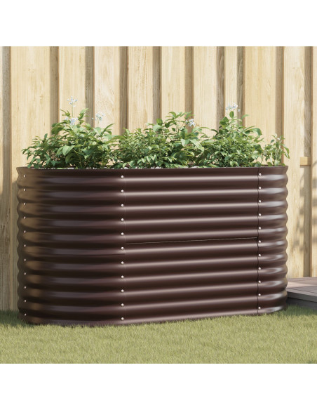 Letto da Giardino Rialzato Marrone 160x80x81 cm in Acciaio Zincato