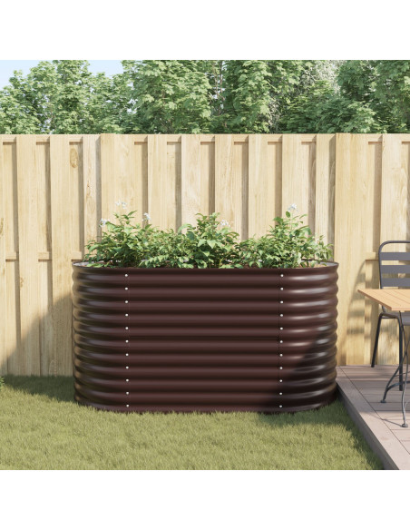 Letto da Giardino Rialzato Marrone 160x80x81 cm in Acciaio Zincato