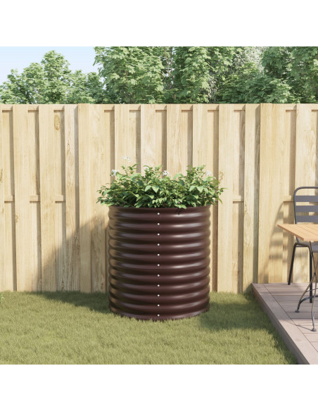 Letto da Giardino Rialzato - Marrone 80x80x81 cm Acciaio Zincato