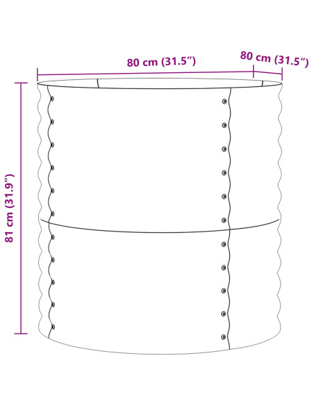 Letto da Giardino Rialzato - Marrone 80x80x81 cm Acciaio Zincato