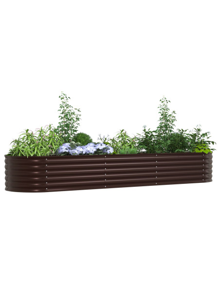 Letto rialzato da giardino Marrone 320x80x44 cm Acciaio zincato