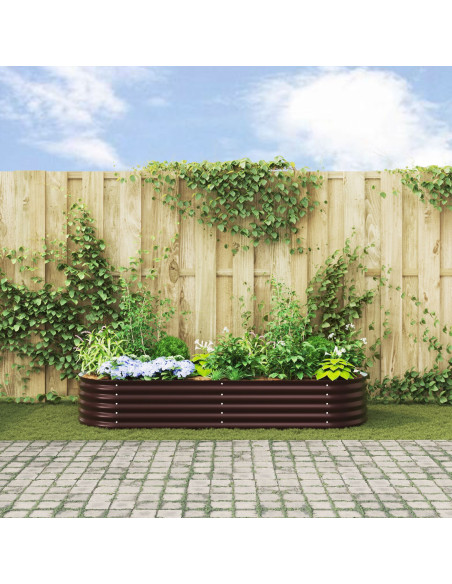 Letto da Giardino Rizzato Marrone 240x80x44 cm Acciaio Zincato