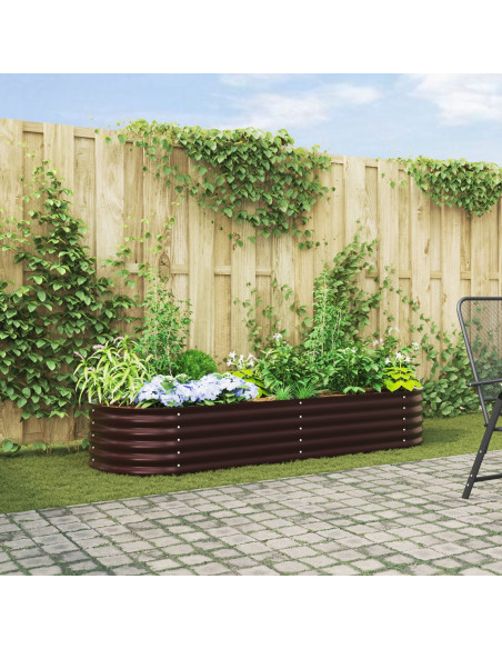 Letto da Giardino Rizzato Marrone 240x80x44 cm Acciaio Zincato