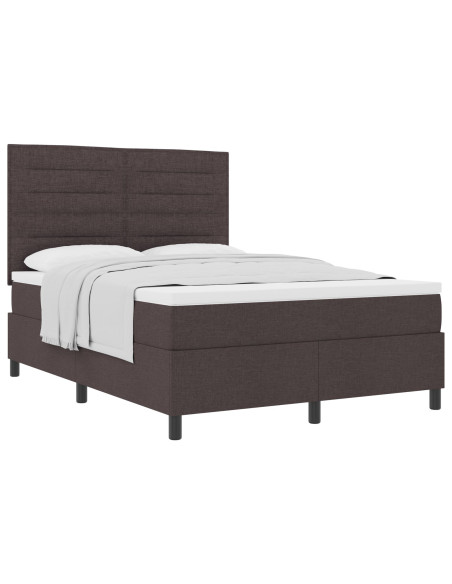 Struttura Letto  con Materasso Marrone Scuro Tessuto 160 x 200 cm