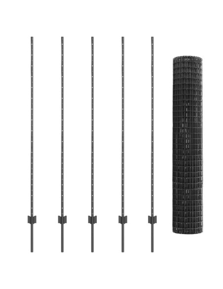 Set di Recinzione per Giardino Set di 2 Grigio Acciaio Zincato