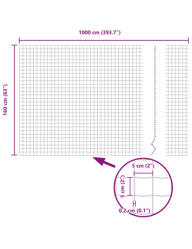 Recinzione con Posto Grigio 1,6 x 10 m Acciaio e PVC