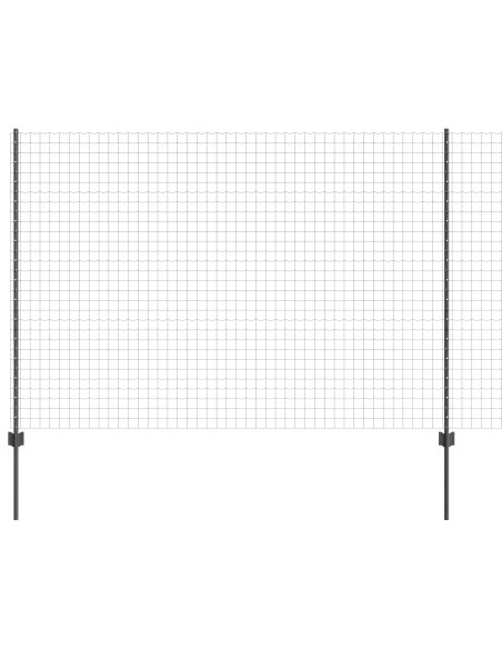 Set di Recinzione per Giardino Set di 2 Grigio Acciaio Zincato