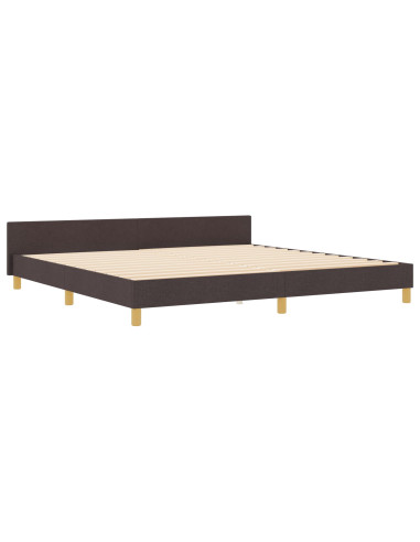 Struttura del letto Marrone scuro 200 x 200 cm Tessuto
