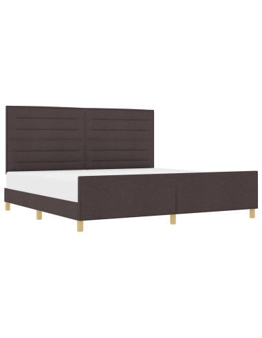 Struttura del letto Marrone scuro 200 x 200 cm Tessuto