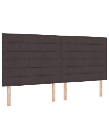 Struttura del letto Marrone scuro 200 x 200 cm Tessuto