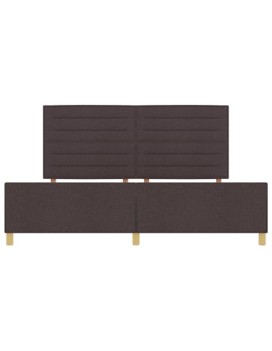 Struttura del letto Marrone scuro 200 x 200 cm Tessuto
