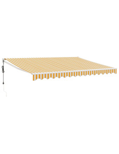 Tenda Sole Automatica Retrattile Gialla e Bianca 4x3 m 2