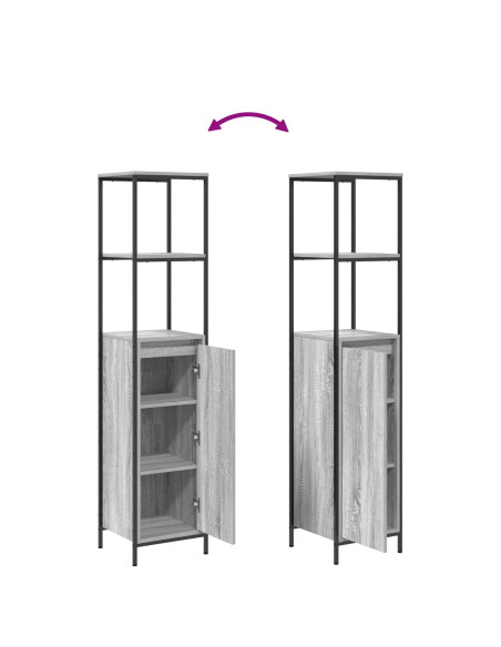 Set di mobili per bagno 3 pezzi  Grigio Legno ingegnerizzato