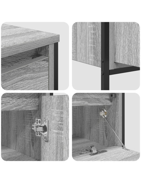 Set di mobili per bagno 3 pezzi  Grigio Legno ingegnerizzato