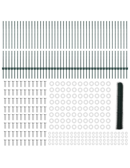 Pali per Recinzione  11 pezzi U-Channel Verde 120 cm Acciaio, Recinzione Esagonale  Verde 1.2x100 m Acciaio