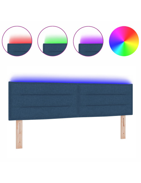 Testiera LED con luci a strisce a LED Blu 160 cm Poliestere