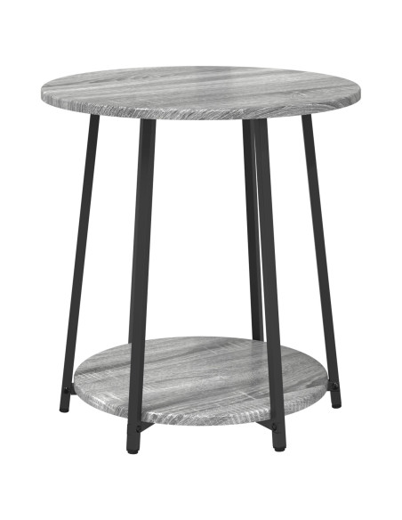 Set tavolini con lo scaffale 2 pcs Grigio Sonoma e Nero