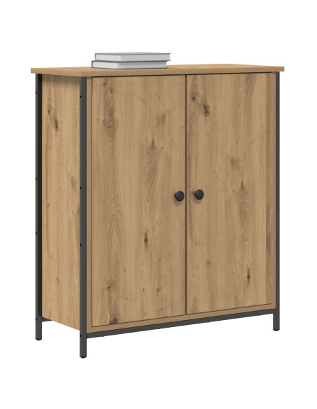 Credenza in Rovere Artigianale 70x30x80 cm Legno ingegnerizzato e Acciaio
