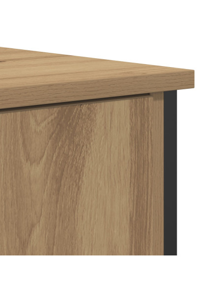 Credenza in Rovere Artigianale 70x30x80 cm Legno ingegnerizzato e Acciaio