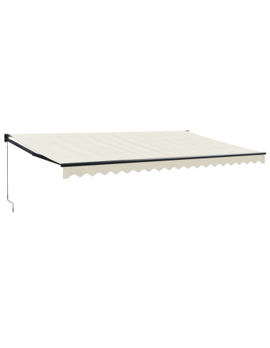 Tenda da Sole Retrattile Crema 5x3 m in Tessuto e Alluminio