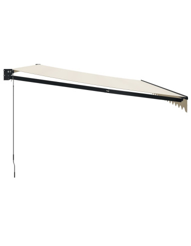 Tenda da Sole Retrattile Crema 5x3 m in Tessuto e Alluminio