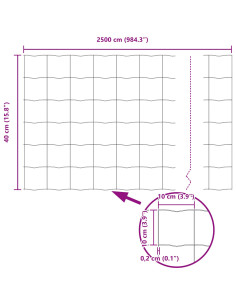 Recinzione con Posto Argento 0,4 x 25 m Acciaio 2