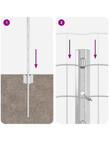 Recinzione con Posto Argento 0,4 x 25 m Acciaio