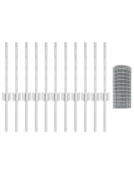 Rotolo di Recinzione da Giardino Set di 2 Galvanizzato