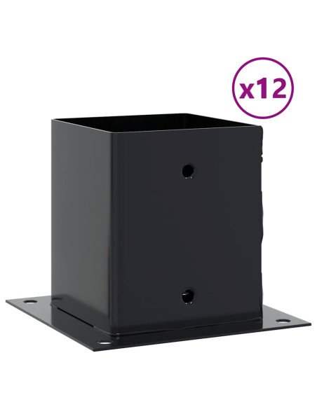 Basi Pali Quadrati 12 pz 121x121 mm Acciaio Verniciato Polvere