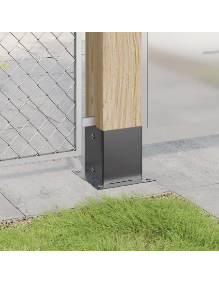 Basi Pali Quadrati 12 pz 121x121 mm Acciaio Verniciato Polvere