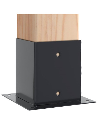 Basi Pali Quadrati 12 pz 121x121 mm Acciaio Verniciato Polvere