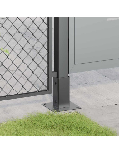 Basi per Pali Quadrati 4 pz 61x61 mm Acciaio Verniciato Polvere