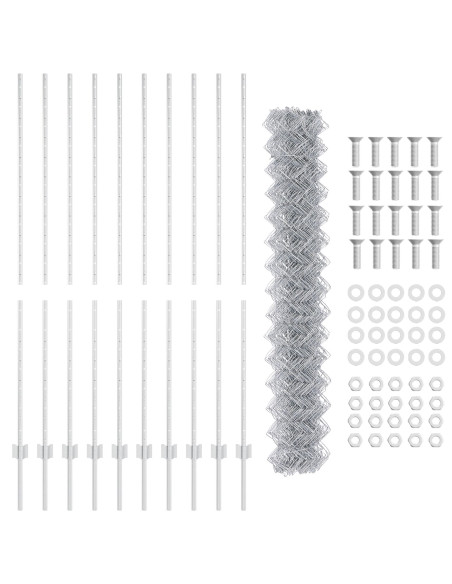 Recinzione con Posto Argento 1,6 x 10 m Acciaio