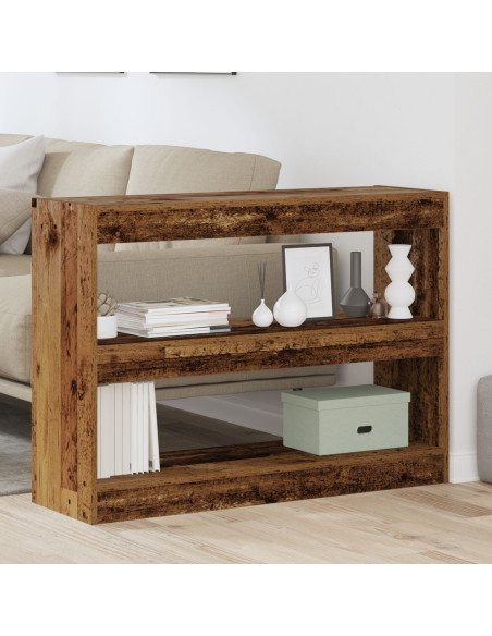 Libreria/Divisoria in Legno Vintage, 100x30x72 cm, Realizzata in Legno Compresso