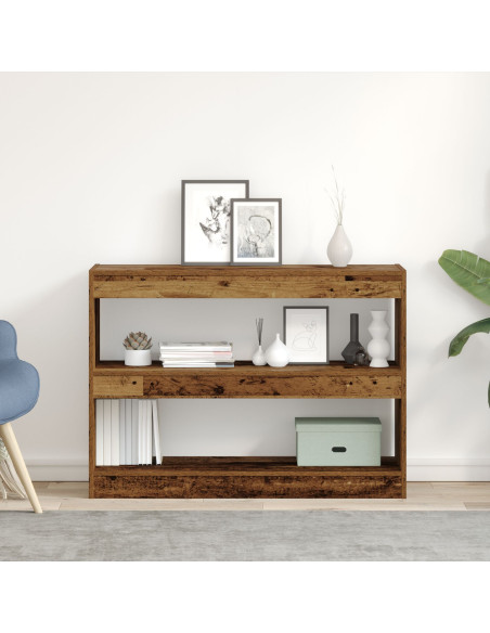 Libreria/Divisoria in Legno Vintage, 100x30x72 cm, Realizzata in Legno Compresso