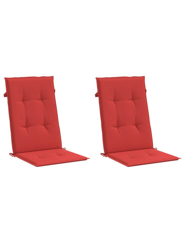 Cuscini per Sedie 2 pz Rossi 120x50x3 cm in Tessuto