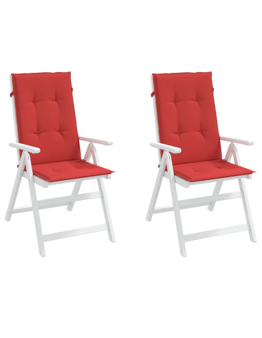 Cuscini per Sedie 2 pz Rossi 120x50x3 cm in Tessuto
