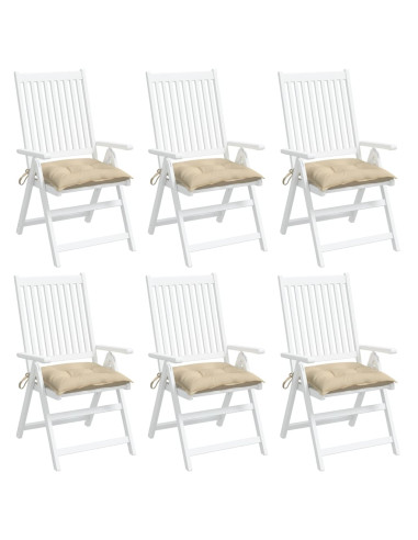 Cuscini per Sedia 6 pz Beige 50x50x7 cm in Tessuto Oxford